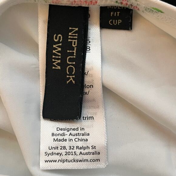 Nip Tuck Floral Ruched One Piece Swimsuit Womens 6 Green White Slimming EUC - Picture 9 of 11